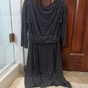 Positive Attitude Black and Gray Long Sleeve Dress